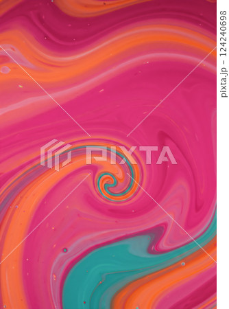 流れるようなマーブルの抽象デザイン 124240698