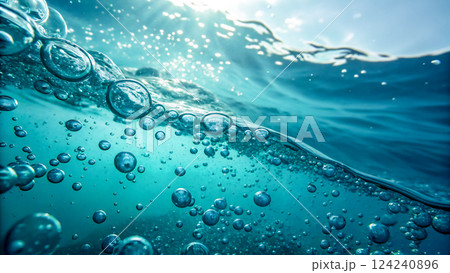 幻想的な水中バブルの世界 幻想的な水中バブルの世界 124240896
