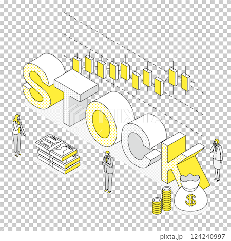 株式投資のビジネスイラスト（STOCK） 124240997