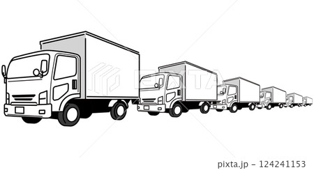 トラックのシンプルなイラスト トラックのシンプルなイラスト 124241153