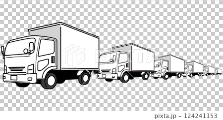 トラックのシンプルなイラスト トラックのシンプルなイラスト 124241153