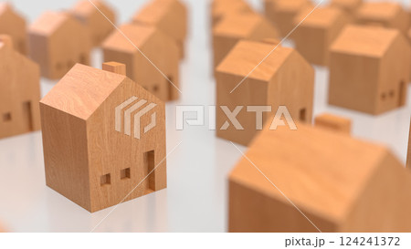 The House wood for Real estate or property concept 3d Rendering. The House wood for Real estate or property concept 3d Rendering. 124241372