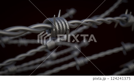 The Steel barbed wire for security or war concept 3d Rendering The Steel barbed wire for security or war concept 3d Rendering 124241375