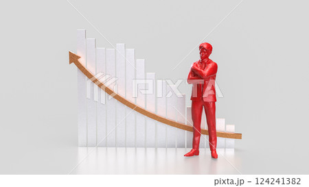 The Man and chart for Business Concept 3d Rendering. The Man and chart for Business Concept 3d Rendering. 124241382