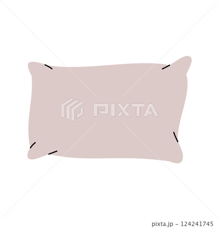 Rectangle pillow. Comfortable fluffy pillow. Vector illustration. 124241745