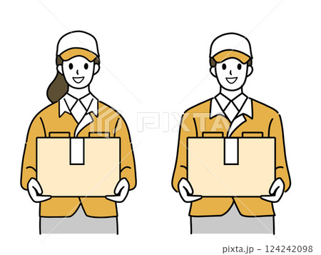 荷物を運ぶ作業員 荷物を運ぶ作業員 124242098
