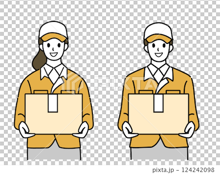 荷物を運ぶ作業員 荷物を運ぶ作業員 124242098