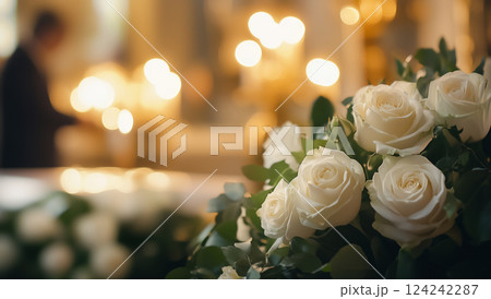 葬儀のためのフラワーアレンジメント 葬儀のためのフラワーアレンジメント 124242287