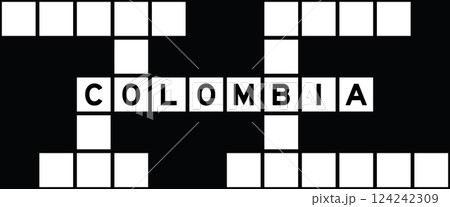 Alphabet letter in word colombia on crossword puzzle background 124242309