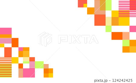 幾何学模様 フレーム 白背景 ボーダー 四角形 オレンジ色 幾何学模様 フレーム 白背景 ボーダー 四角形 オレンジ色 124242425