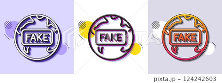 Fake news line icon. Halftone dotted pattern. Gradient icon with grain shadow. Internet propaganda sign. Wrong truth symbol. Line fake news icon. Various designs. Vector Fake news line icon. Halftone dotted pattern. Gradient icon with grain shadow. Internet propaganda sign. Wrong truth symbol. Line fake news icon. Various designs. Vector 124242603