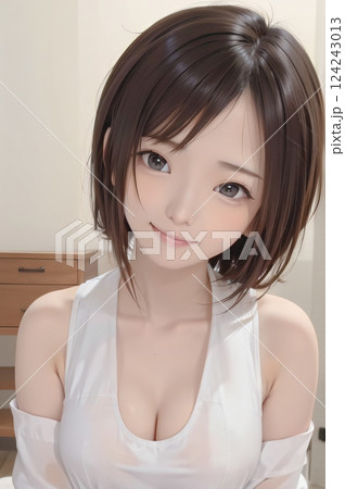 肌が美しい若い女性。美容、ビューティー、健康、スキンケア 124243013