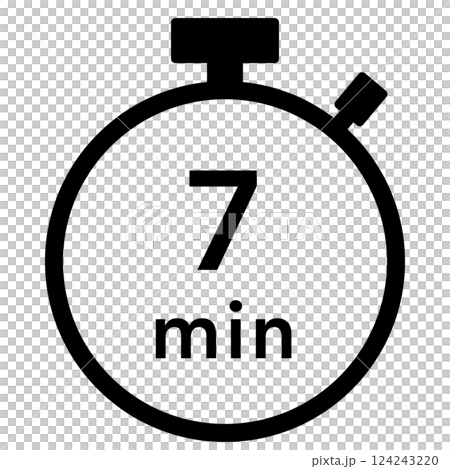 7 minutes stopwatch icon 124243220