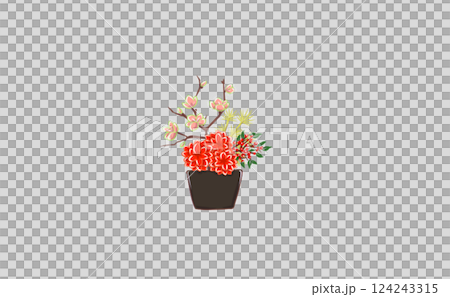New Year's flower decorations: Red 124243315