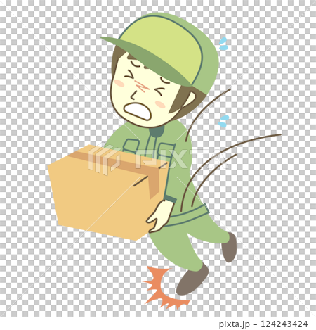 男快遞員搬運行李時絆倒 男快遞員搬運行李時絆倒 124243424