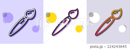 Paint brush line icon. Halftone dotted pattern. Gradient icon with grain shadow. Wall paintbrush sign. Creative drawing art symbol. Line brush icon. Various designs. Vector Paint brush line icon. Halftone dotted pattern. Gradient icon with grain shadow. Wall paintbrush sign. Creative drawing art symbol. Line brush icon. Various designs. Vector 124243645