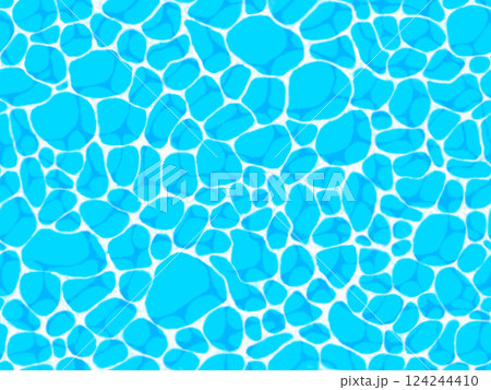 シームレスな水色の水面に水底の影が見える水彩背景 シームレスな水色の水面に水底の影が見える水彩背景 124244410