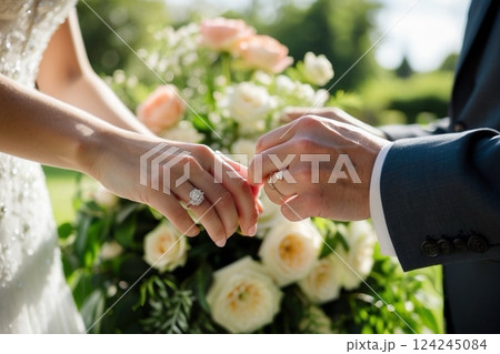 屋外での結婚式イメージ・1カラー 124245084