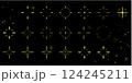 星とキラキラの輝くアイコンセット　華やかな装飾デザイン　カラー 124245211