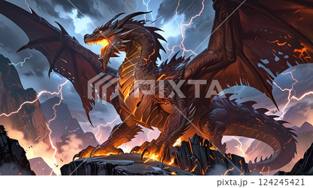巨大な翼を持つドラゴン_6 124245421