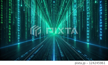 The Digital Rainfall Cyber Matrix Code 124245961