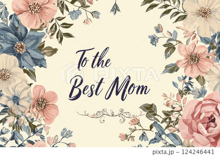 Romantic Vintage Mother's Day Card with Intricate Floral Borders for Personalization Romantic Vintage Mother's Day Card with Intricate Floral Borders for Personalization 124246441