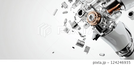 Detailed Exploded View of Knee Endoprosthesis for Medical Design Purposes 124246935
