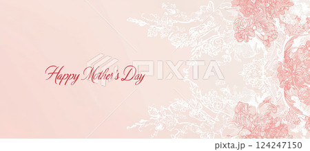 Vintage Mother's Day Card with Pink Floral Lace Design and Classic Cursive Text 124247150