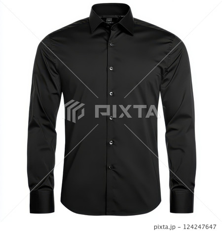 Elegant and Versatile Black Dress Shirt for Formal Occasions 124247647