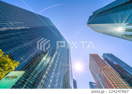 日本の東京都市景観春本番のような煌めき…汐留のビジネス街などを望む＝3月21日 124247667