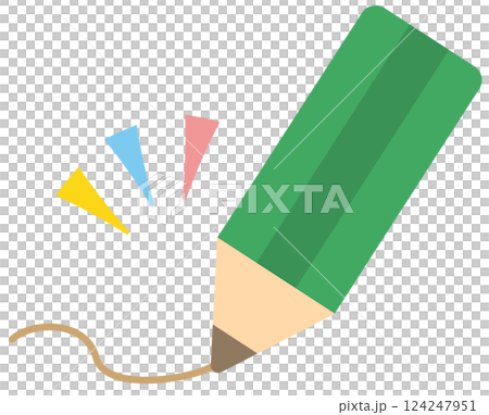 鉛筆で線を引くシンプルなアイコンイラスト 124247951