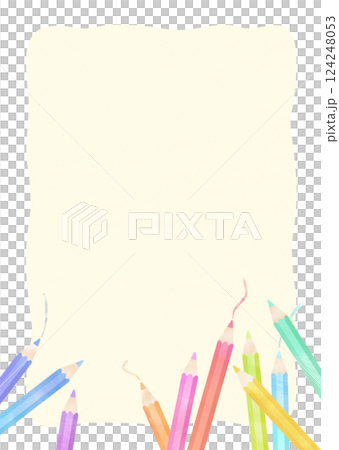 Colorful watercolor pencil frame 124248053