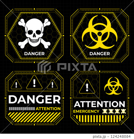 Danger zone warning frame 124248084