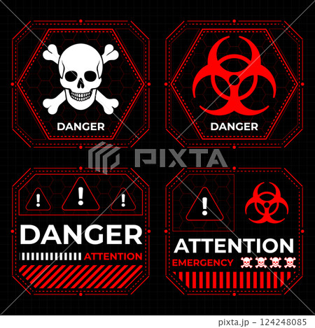 Futuristic HUD warning frame concept Futuristic HUD warning frame concept 124248085