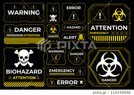 Danger zone warning frame Danger zone warning frame 124248086