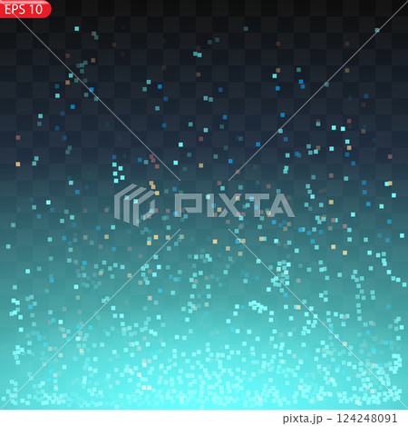 Pixel Gradient Background: Blue-Transparent Digital Texture with Diffused Points and Abstract Halftone Pixel Explosion 124248091