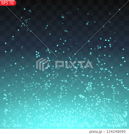 Abstract Pixel Explosion Effect: Virtual Cyber Space Gradient Background with Diffused Points and Halftone Elements 124248095