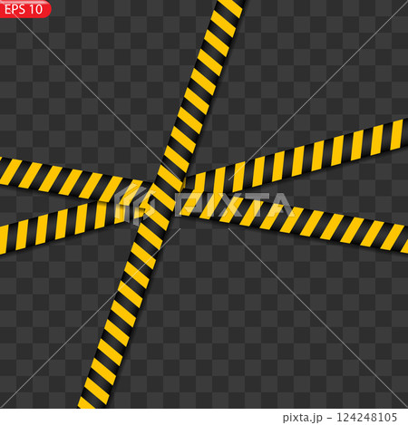 Realistic warning tapes. Danger signs. 124248105