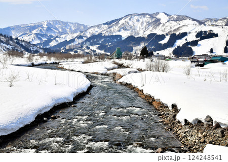 姥島橋／魚野川より石打丸山スキー方面を望む(新潟県南魚沼市)【2025.3】 124248541