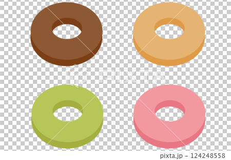 いろいろな味のドーナツ いろいろな味のドーナツ 124248558