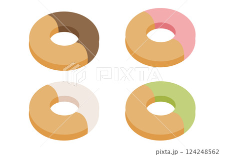 チョコレートがかかったドーナツ 124248562