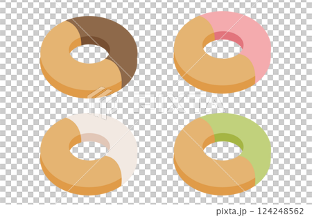 チョコレートがかかったドーナツ 124248562