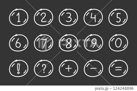 Hand Drawn Numbers and Symbols Hand Drawn Numbers and Symbols 124248896