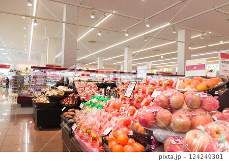 3月・休日に近所のスーパーでお買い物 124249301