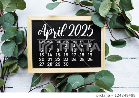 April 2025 annual monthly desk calendar for planning and management 124249489