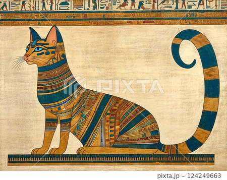 古代エジプト風、猫神様のイラスト素材 [124249663] - PIXTA