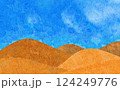砂漠と青空をイメージしたシンプルな背景素材 124249776
