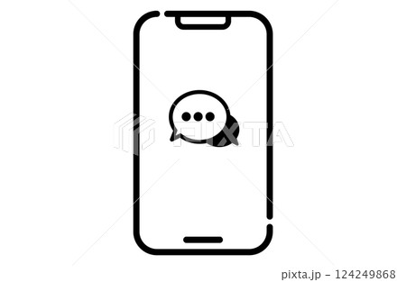 スマートフォンのアイコン チャット、会話、吹き出し 124249868
