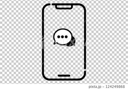 スマートフォンのアイコン チャット、会話、吹き出し 124249868