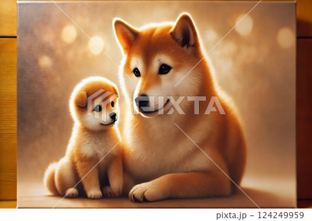 柴犬の親子 柴犬の親子 124249959